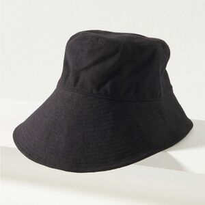 Anthropologie Asymmetrical Black Bucket Hat